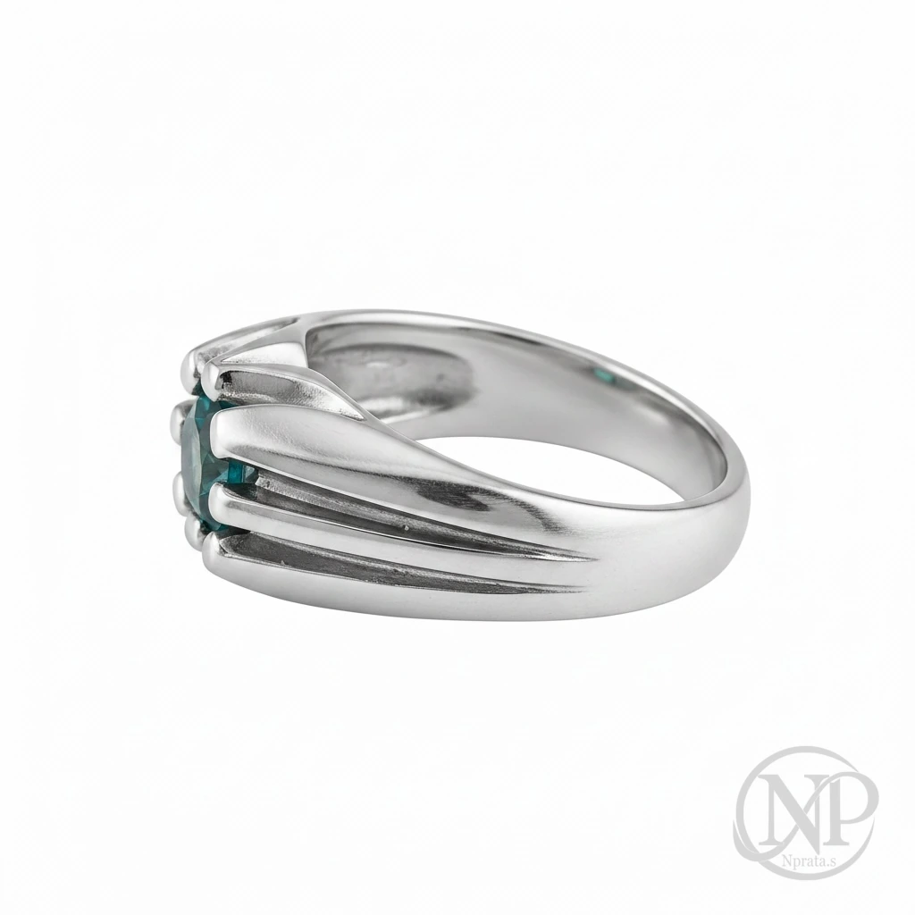 Anel Deep Aqua em Prata 925 — imagem 2