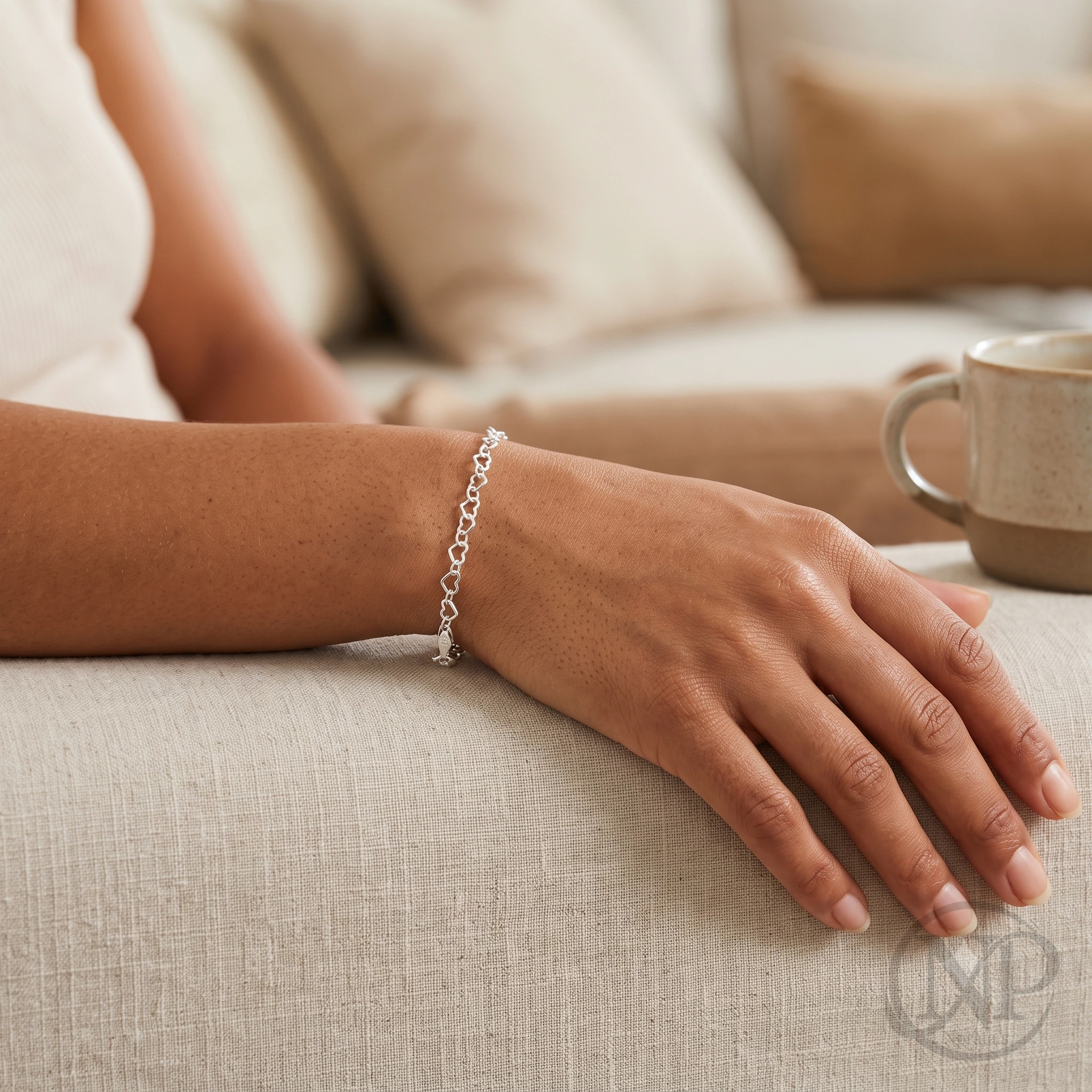 Pulseira Corações em Prata 925 — imagem 2