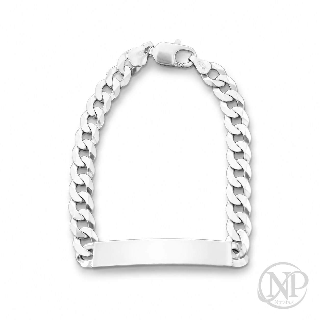 Pulseira Masculina de Chapa Prata 925 — imagem 1