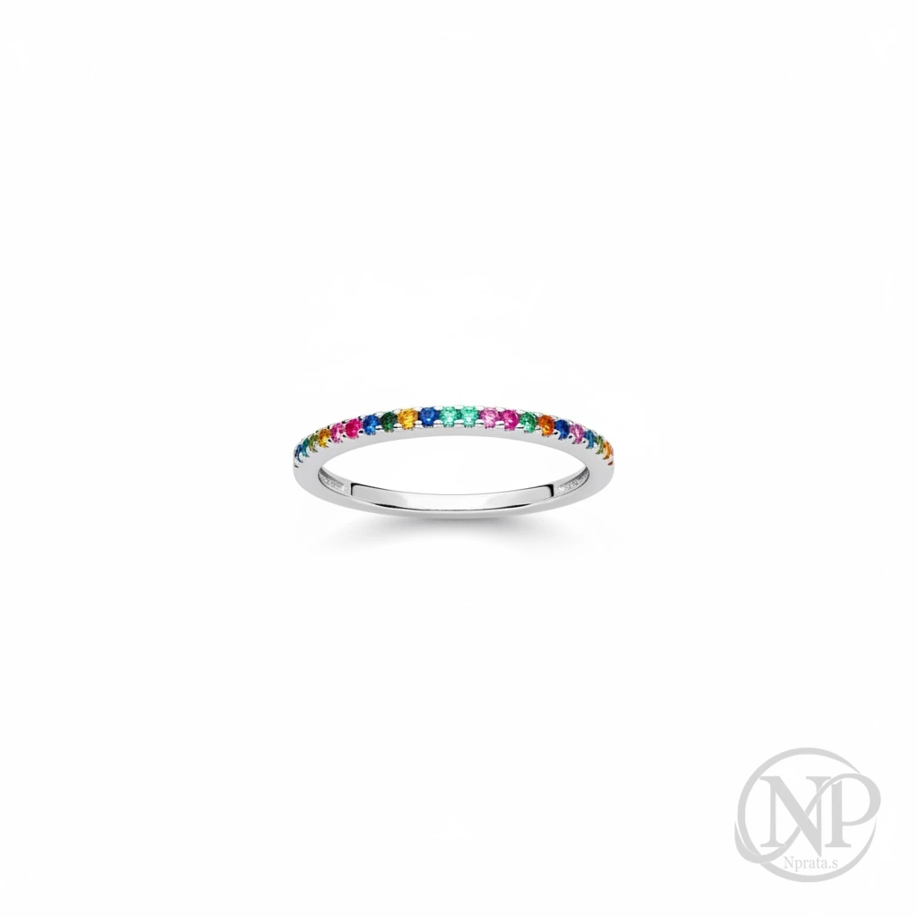 Anel Colorido Prata 925 — imagem 1
