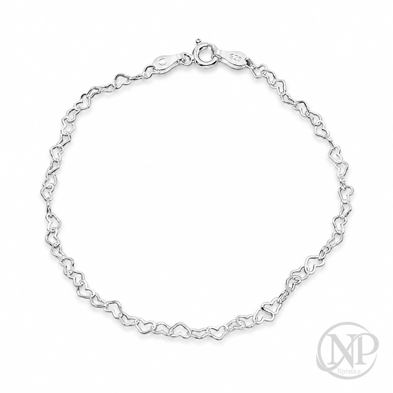 Pulseira Corações em Prata 925 — imagem 1