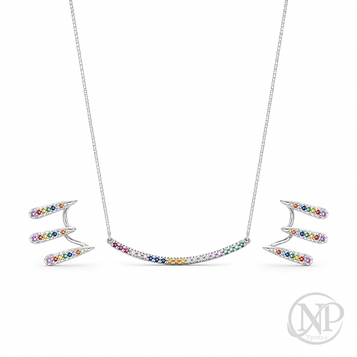 Conjunto Cravejado em Prata 925 — imagem 1