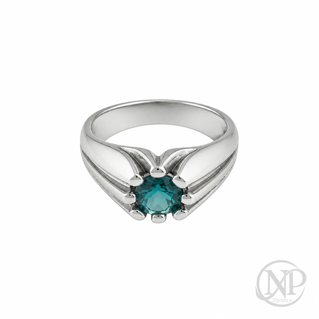 Anel Deep Aqua em Prata 925 — imagem 1